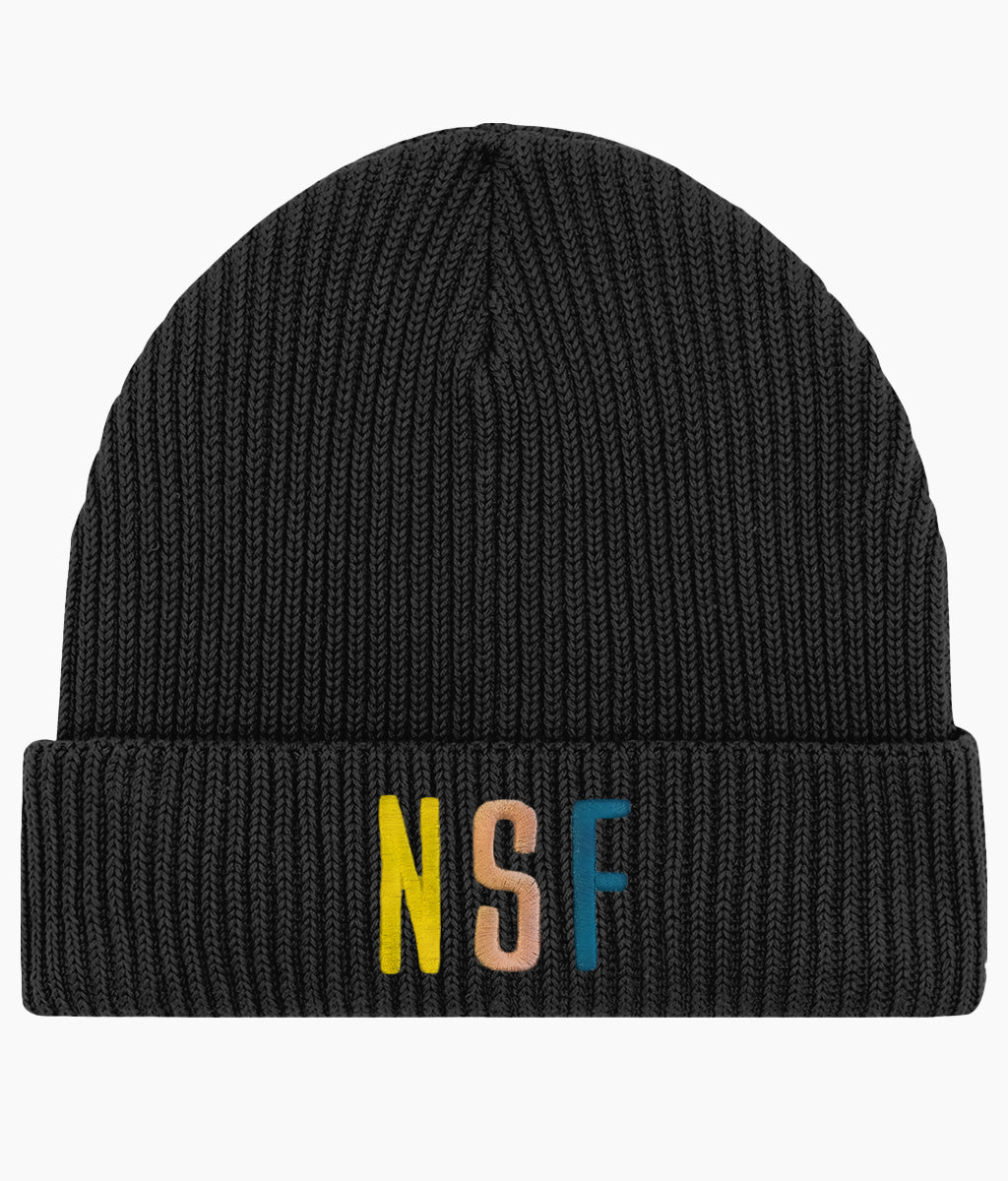 Never Strays Far NSF Earthy Embroidery Beanie