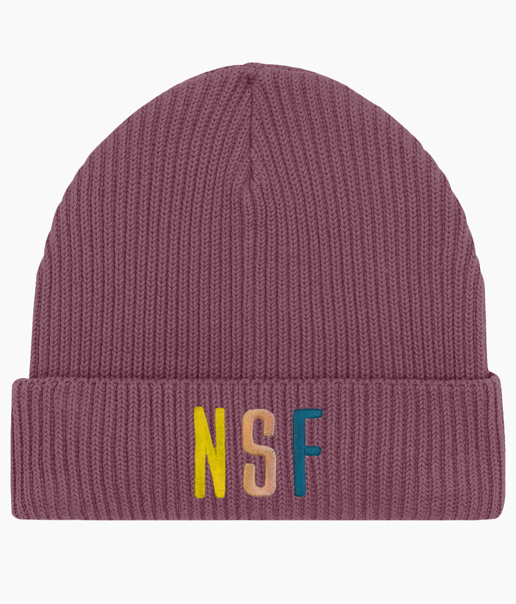 Never Strays Far NSF Earthy Embroidery Beanie