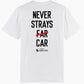 Never Strays Car x Bikmo Unisex T-shirt - White
